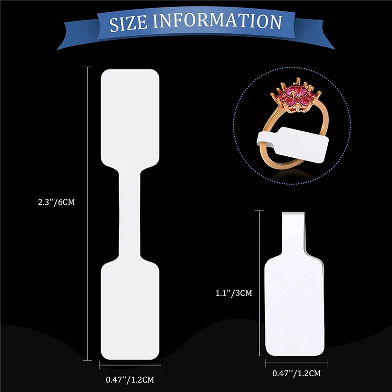 EDT-1000 шт. пустые ювелирные ценники, наклейки, ценник ювелирных изделий, этикетка для ожерелья, сережек, цена, идентификация прямоугольной этикетки