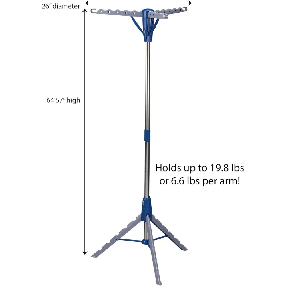 

Household Essentials Collapsible Portable Indoor Tripod Clothes Drying Rack for Hanging Laundry