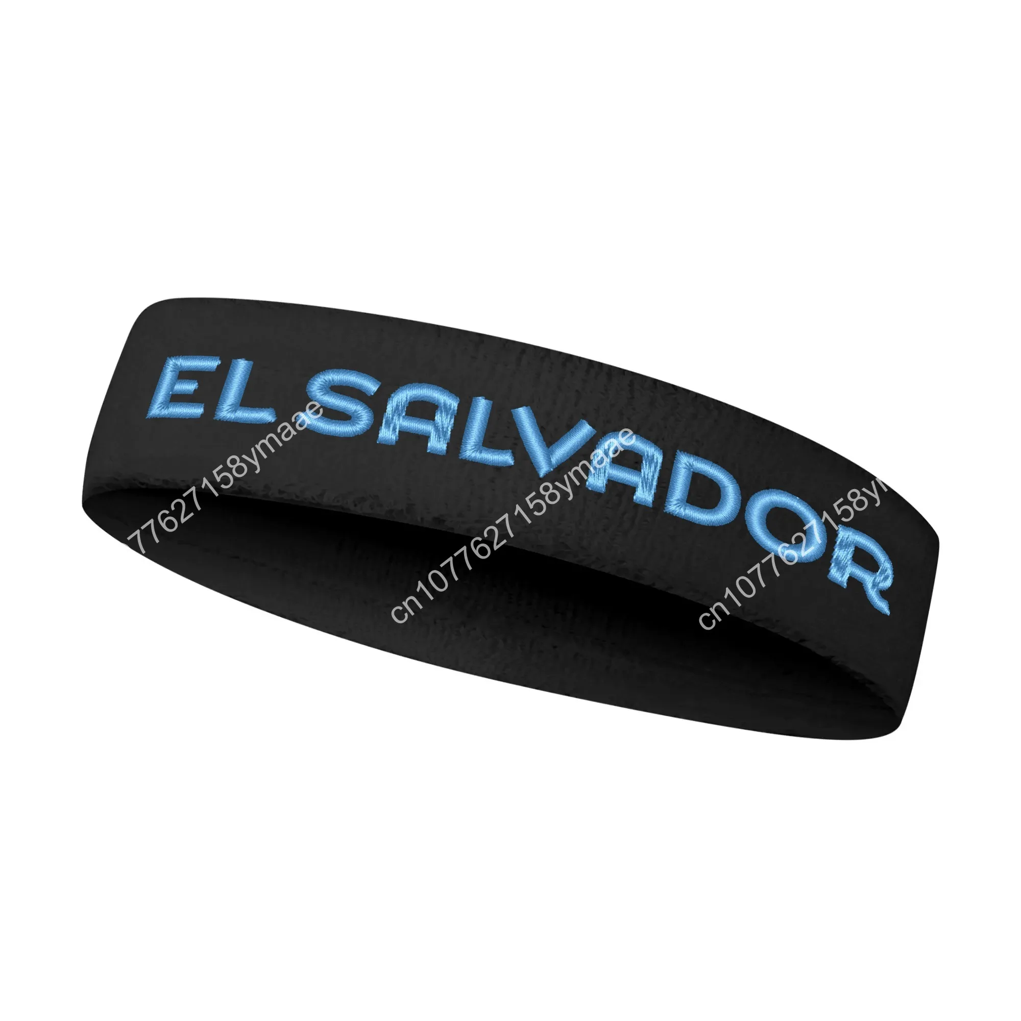 El Salvador Flag Embroidered Sports Headband Mens Womens Sweatband Fitness Sweat Absorb Band DIY Name & Team Name & Colors