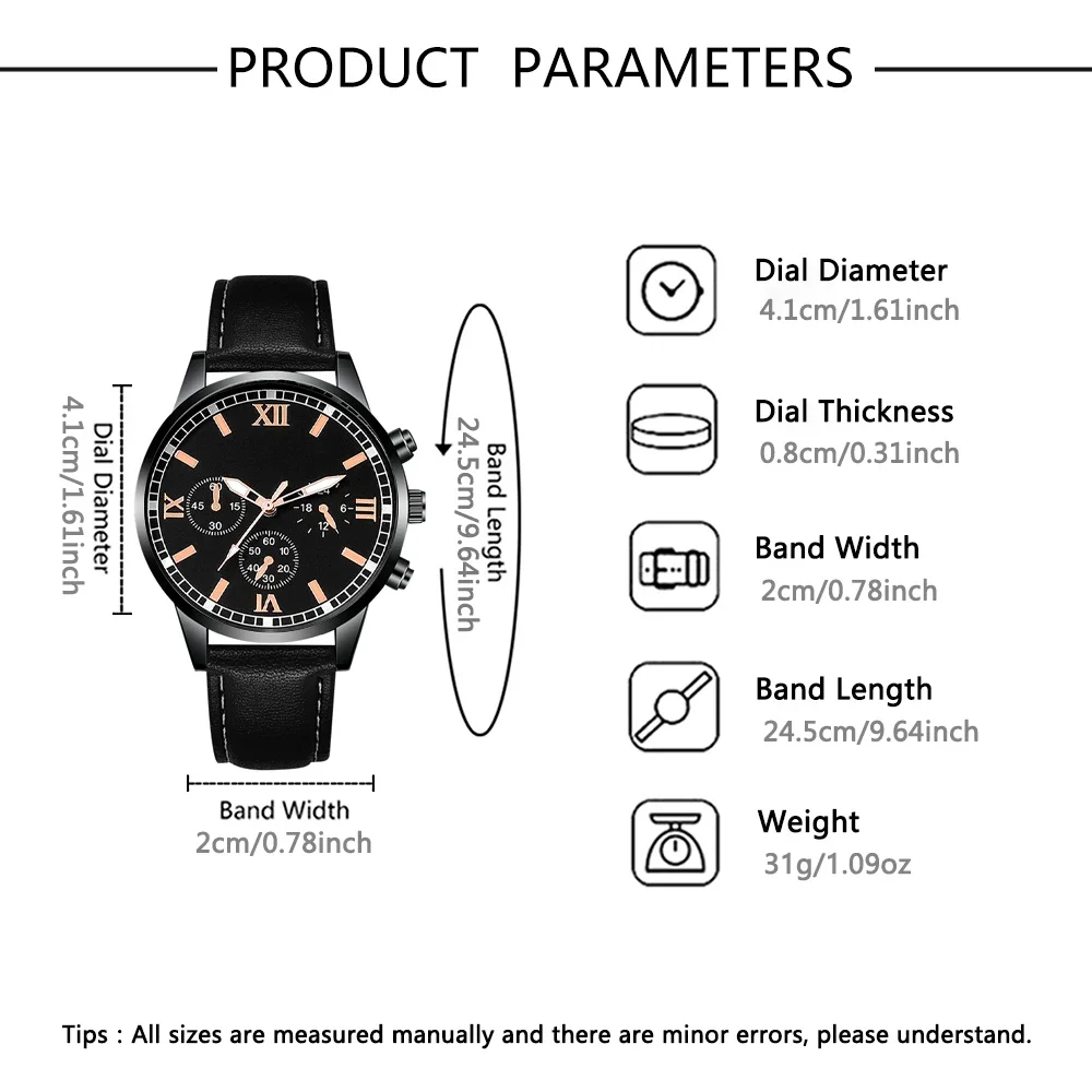 1pc men's casual fashion watch+4pc accessory set handsome dial+textured strap for daily matching, a good choice for gifts