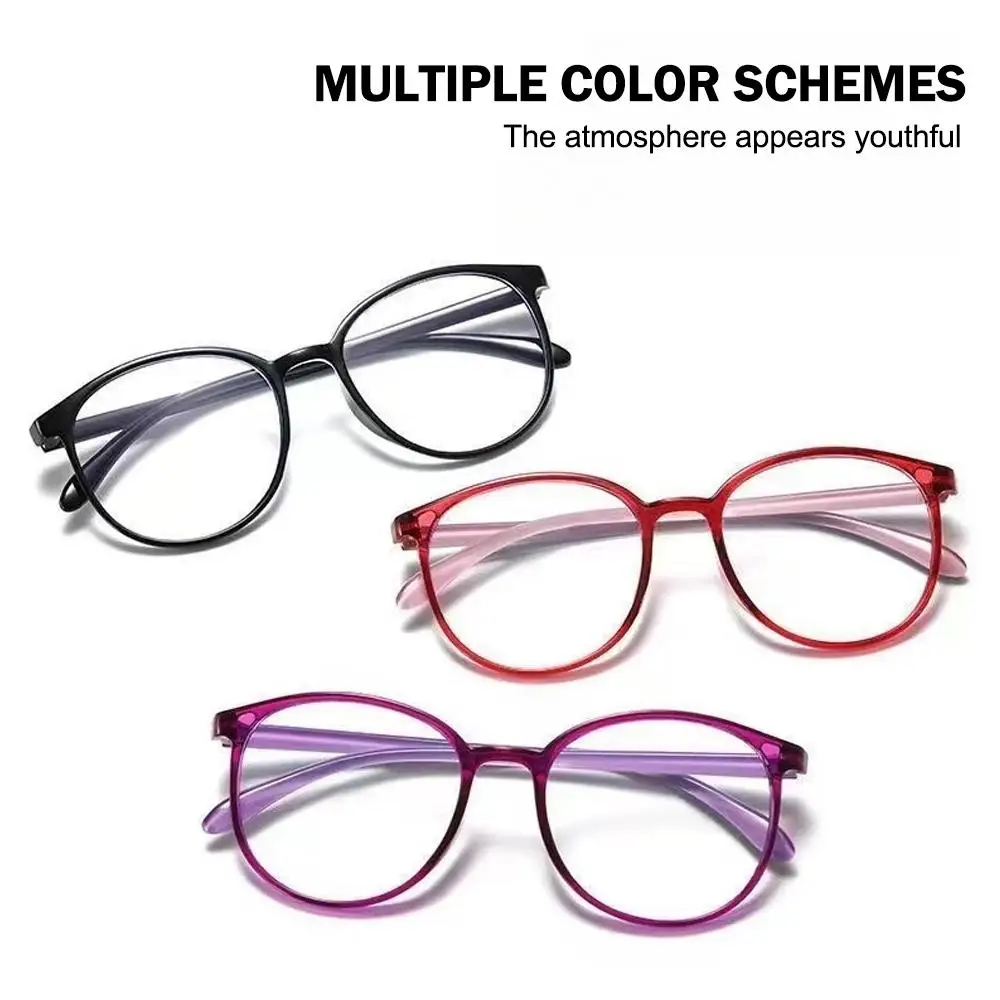 4 สี Ultralight แว่นตาอ่านหนังสือรอบสําหรับผู้หญิงผู้ชาย Anti Blue Light แว่นตา Presbyopic แว่นขยาย + 1.0 ~ + 4.0 Diopter B0D6