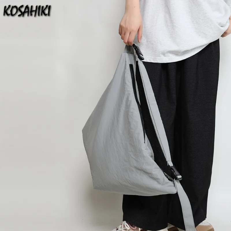 

Y2k Grunge Vintage Nylon Hobo Bag Women Simple Men All Match Students Handbags Korean Casual Streetwear Shoulder Crossbody Bags