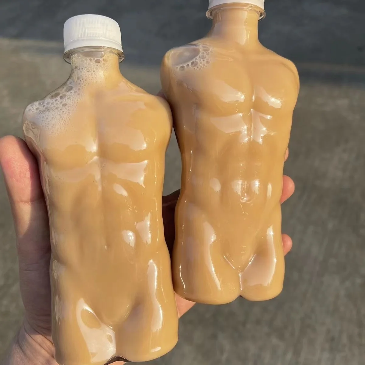 Creative Funny Muscle Man Water Bottle Clear Plastic Milk Tea Cups Bridal Shower Hen Party Supplies Bachelor Gift Drinks Bottle