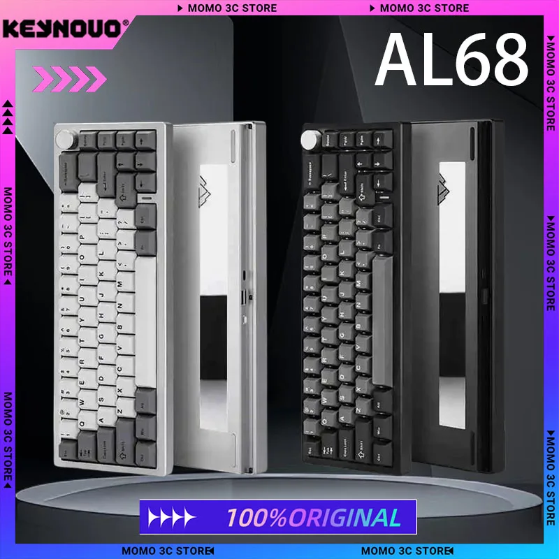 

Keynouo AL68 Wireless Mechanical Keyboard Aluminium Alloy Tri-Mode Hot Swap RGB Gasket 2.4g QMK VIA PC Gaming Keyboard Laptop