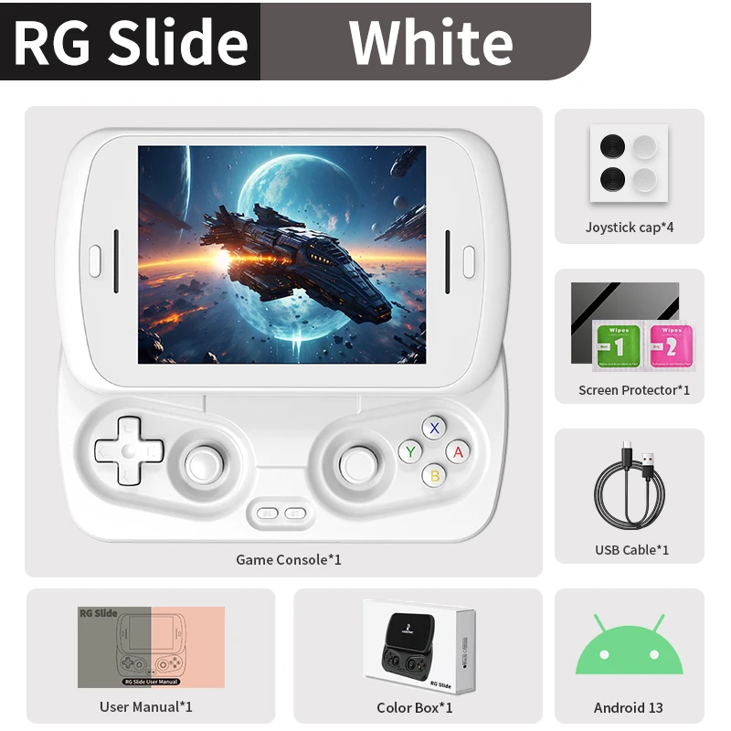Anbernic RG Slide Video Handheld Game Console Android 4.7 "HD LTPS In-Cell Multi-touchscreen 5500mAh Ondersteunt 1080p DP Out WIFI