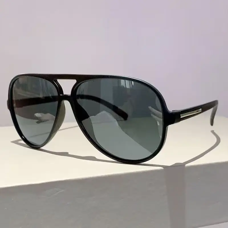 

New Double Beam Large Frame Retro Toad Glasses Sunshade UV resistant Sunglasses Men's Pilot Sun Glasses UV400 Glasses
