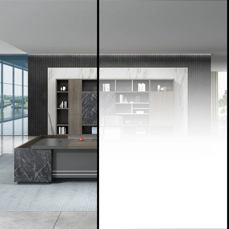 White Fog Gradient Window Film Semi-Privacy Self Adhesive Professional Decorative Window Glass Film for Home and Office