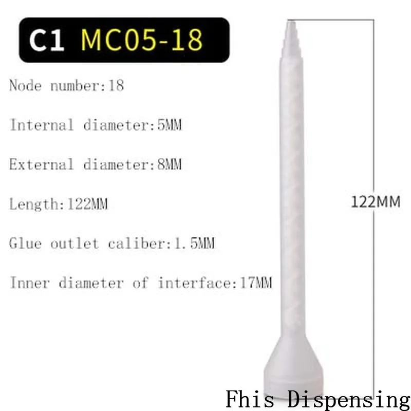 حزمة من 100 الراتنج خلاط ثابت MC05-18 خلط فوهات ل الثنائي إيبوكسى جرس الفم سيليكون خلط أنبوب النواة بوم المواد
