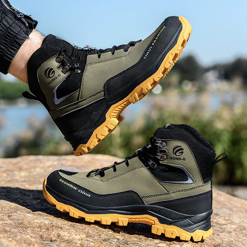 Waterproof Safety Boots Men Steel Toe Work Boots Anti-smash Stab-resistant Indestructible Protective Shoes Comfortable Mens Boot