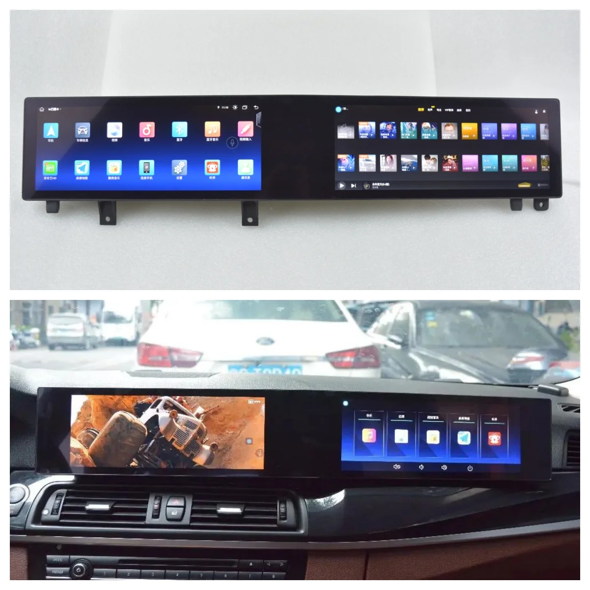 

Dual Screen Carplay Android 13 For BMW 5 Series F10 F11 2010 2011 2012-2017 Car Multimedia Player GPS Navigation Head Unit Radio