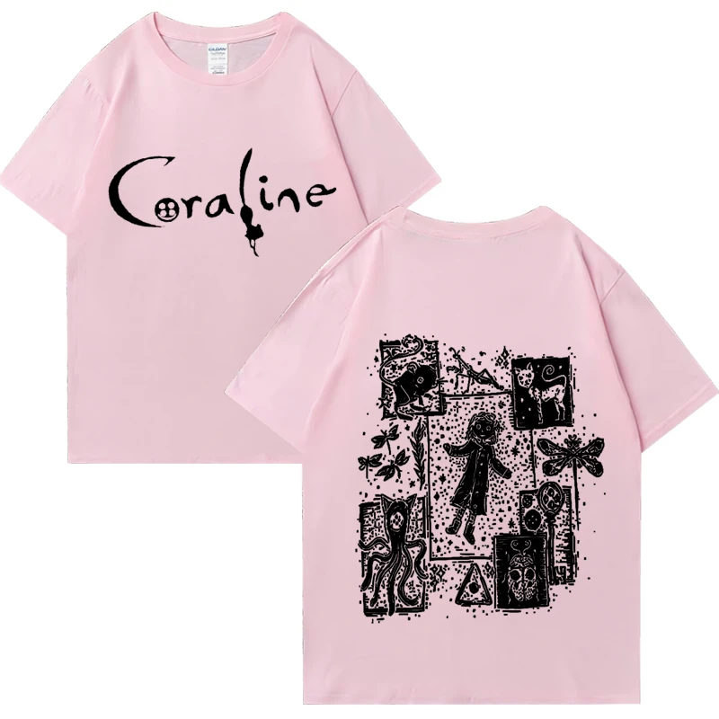 Coraline Movie Graphics T-shirt vintage 2024 Uomo Donna Moda vintage streetwear T-shirt unisex oversize in cotone 100% manica corta