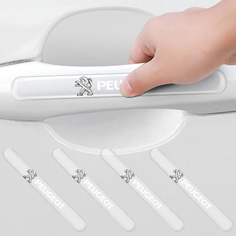 

Car Door Handle Protector 3D Sticker Car Accessories For Peugeot 308 206 207 407 607 108 208 301 308 508 608 107 BB1