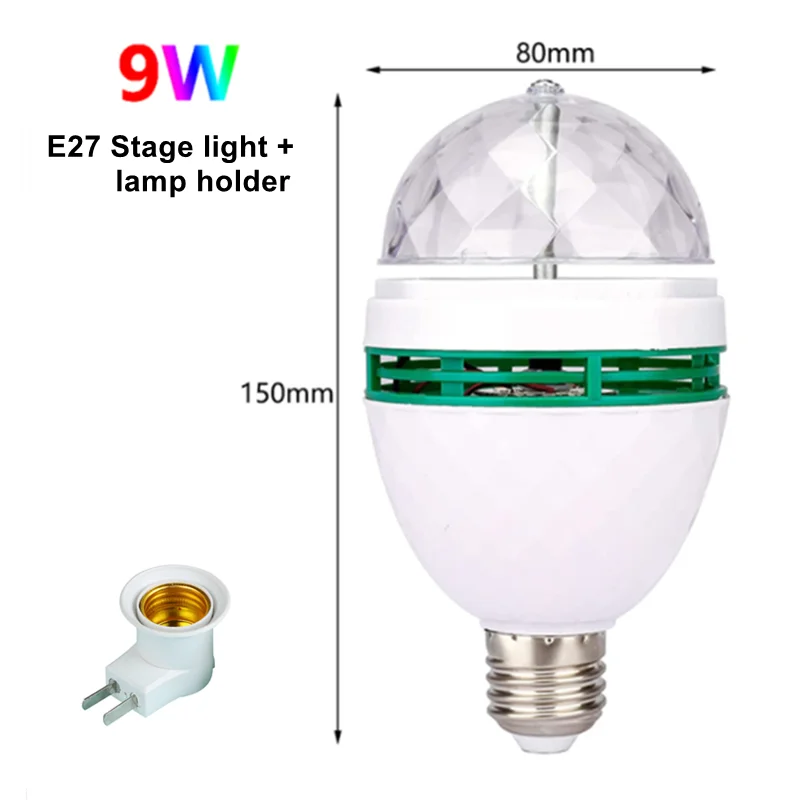 E27 LED RGB Đèn 9W 6W Bóng Đèn Ma Thuật Màu Máy Chiếu Tự Động Xoay Pha AC85-265V 220V 110V Cho Kỳ Nghỉ Đảng Thanh KTV Disco