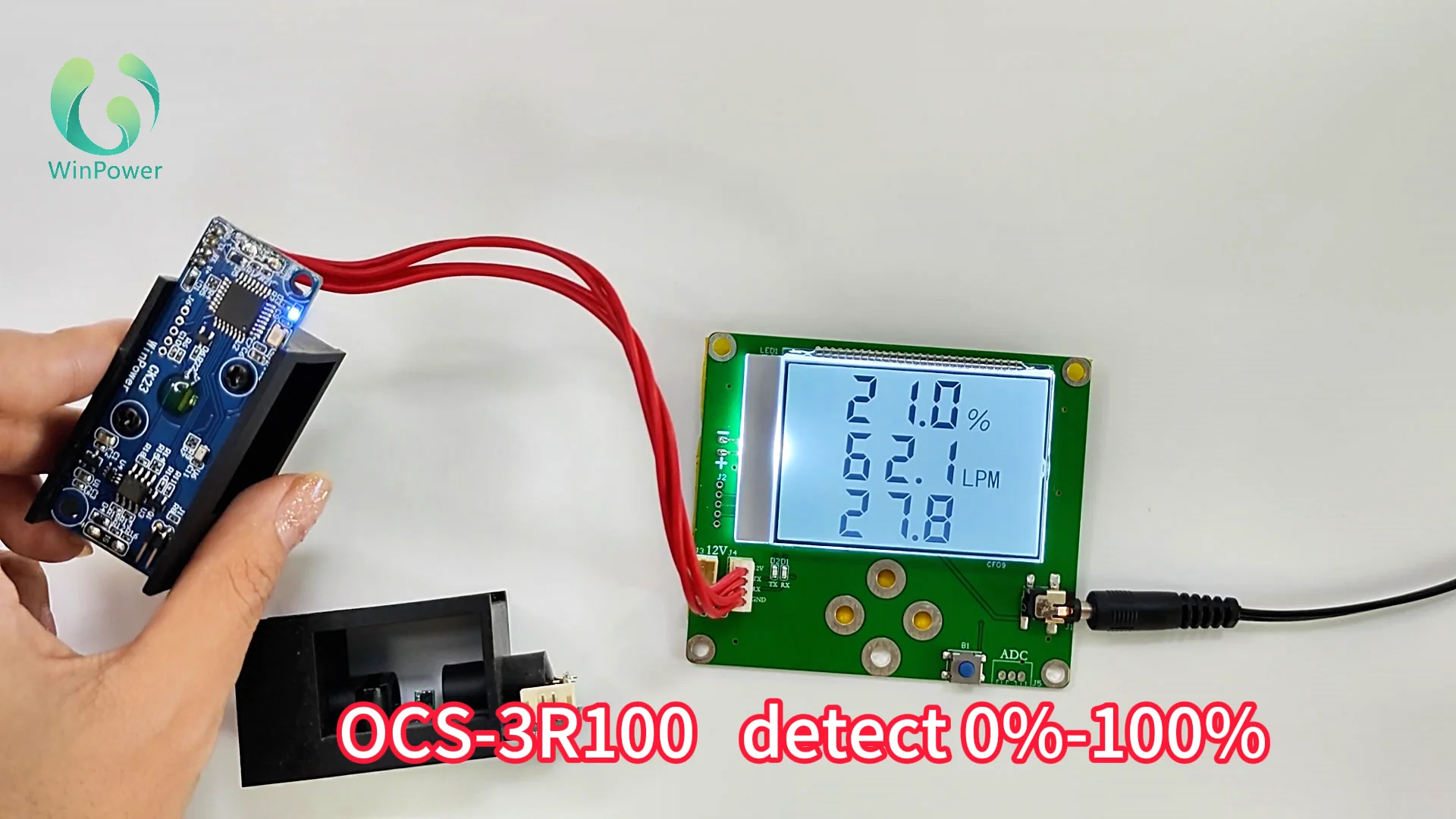 OCS-3R100  Ultrasonic oxygen sensor for PSA oxygen concentrator  Can detect oxygen concentration HFNC 0%-100%  2024 gas detector