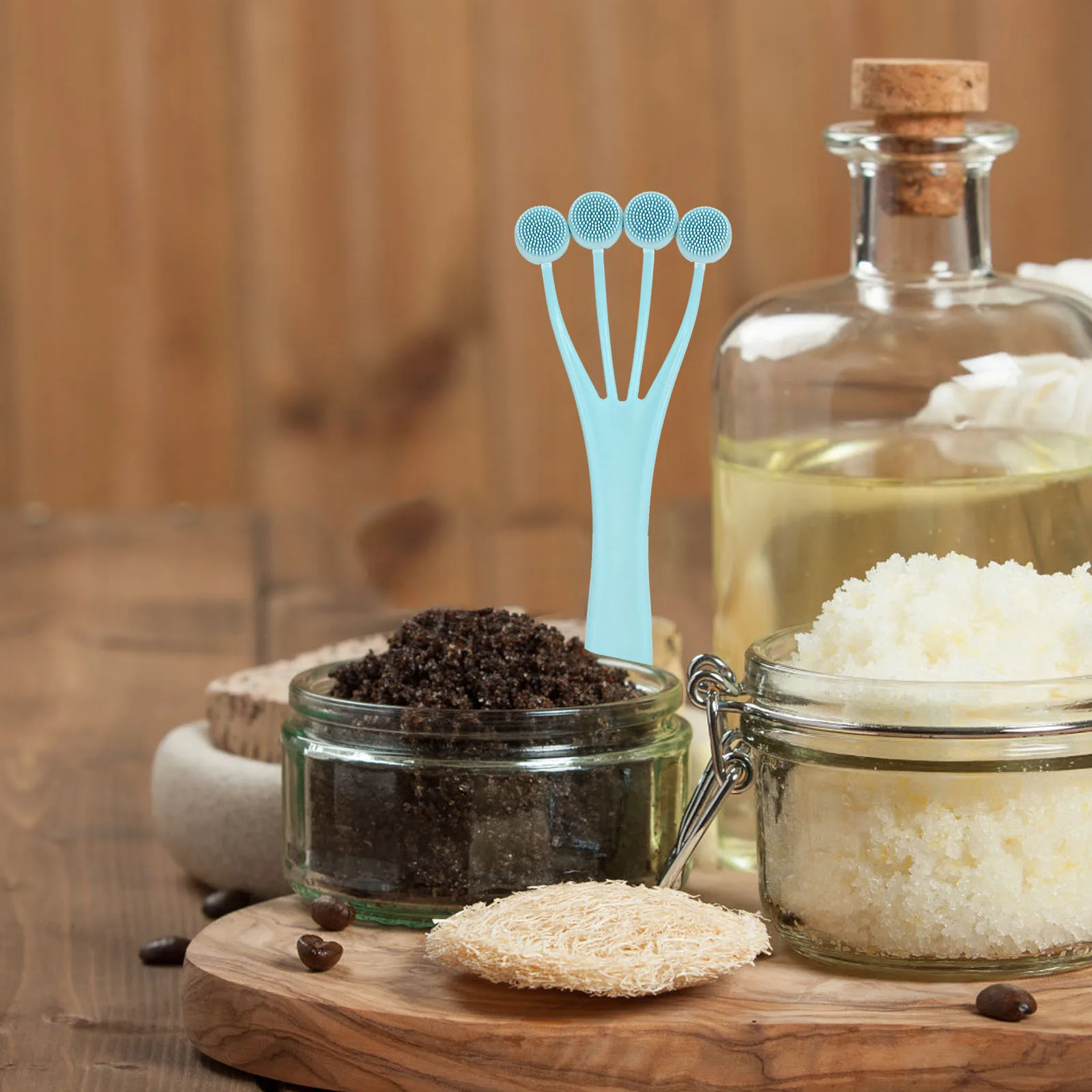 

Durable Silicone Bath Body Brush Long Handle Exfoliating Shower Scrubber for Legs Arms Back Cleaning Long Handle Bath Back Brush