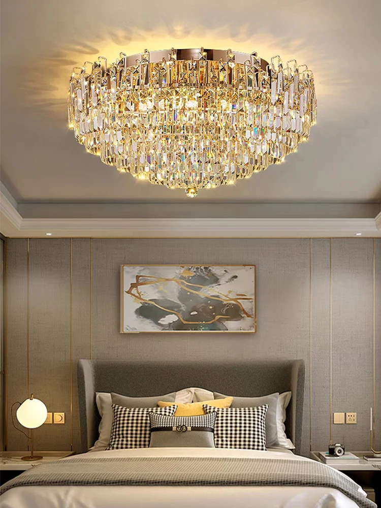 Modern Luxury Crystal Ceiling Lamp Big Home Decor Ceiling Chandelier Large 2024 Led Gold Light Fixture for Living Room