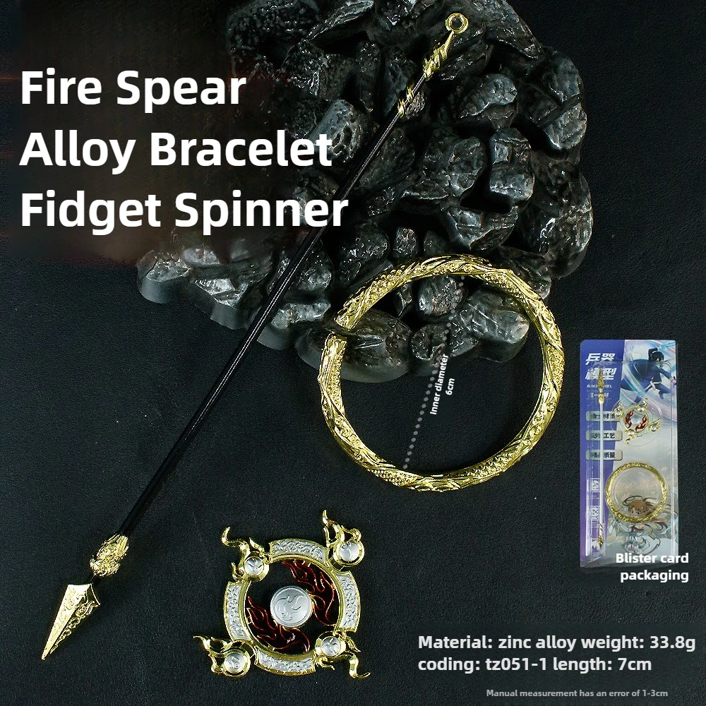 22 cm/8,66 pouces Ne Zha jouet lance de feu Qian Kun cercle Bracelet vent roue de feu arme garçon Collection cadeau ornements affichage de bureau