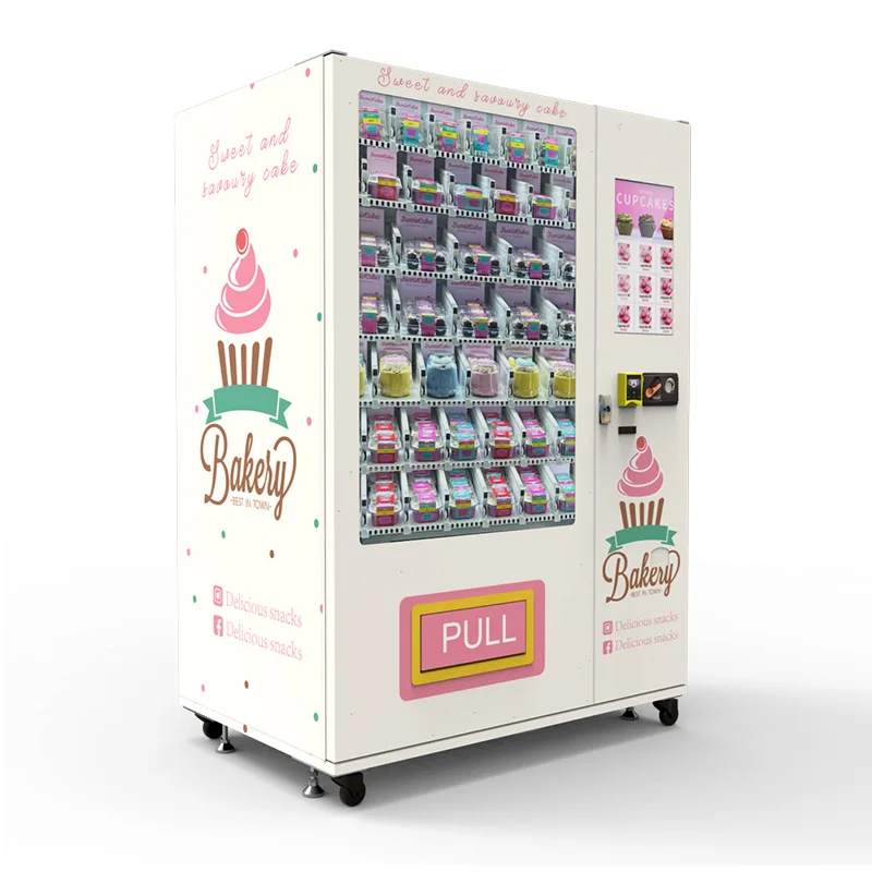 Cake Vending Machine Fresh Keeping Remote Monitoring Digital Display University Campus Customized
