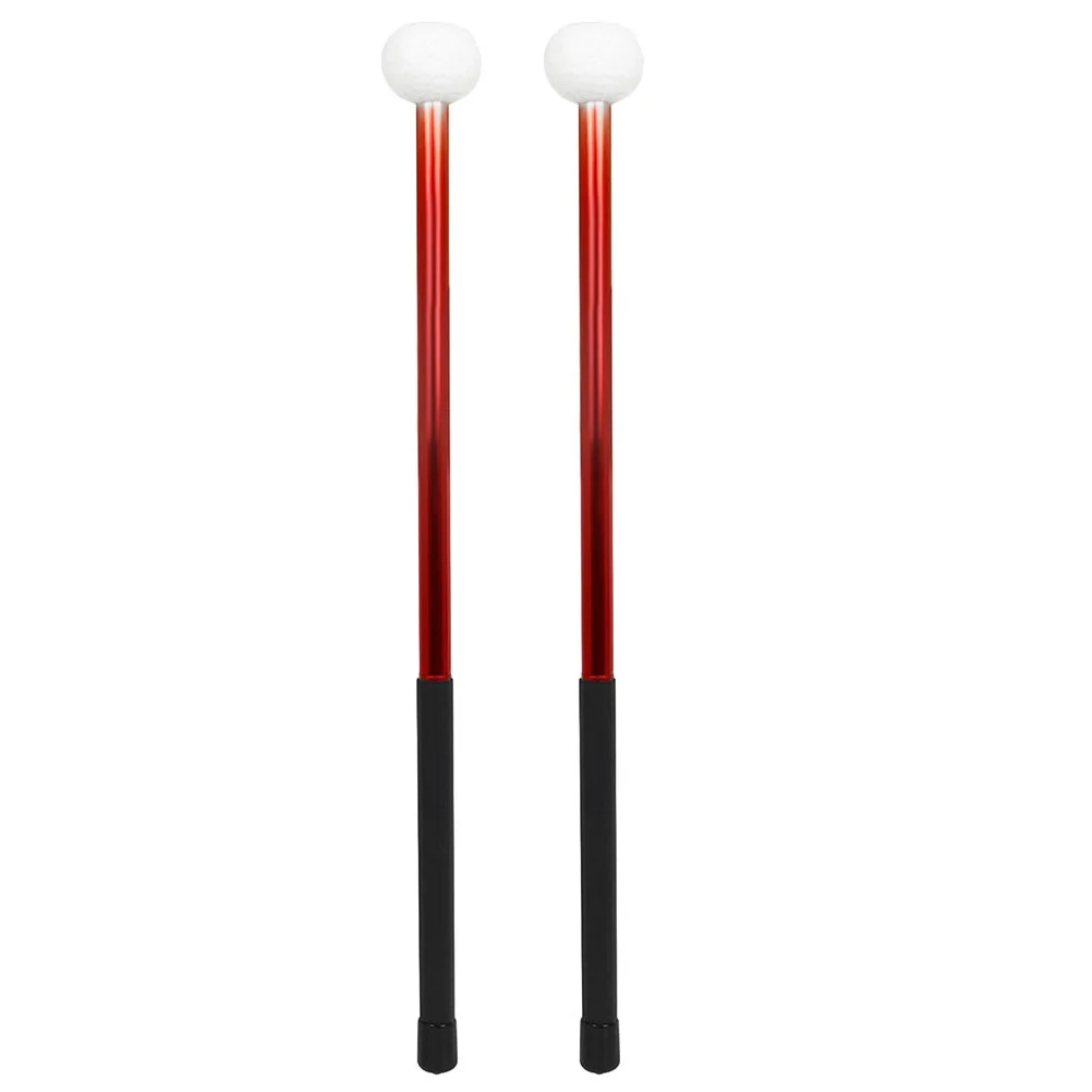 

1Pair Aluminum Alloy Performance Drumsticks Felt Head Fixed Pitch Marching Practice Drum Stick Musical Instrument Percussion