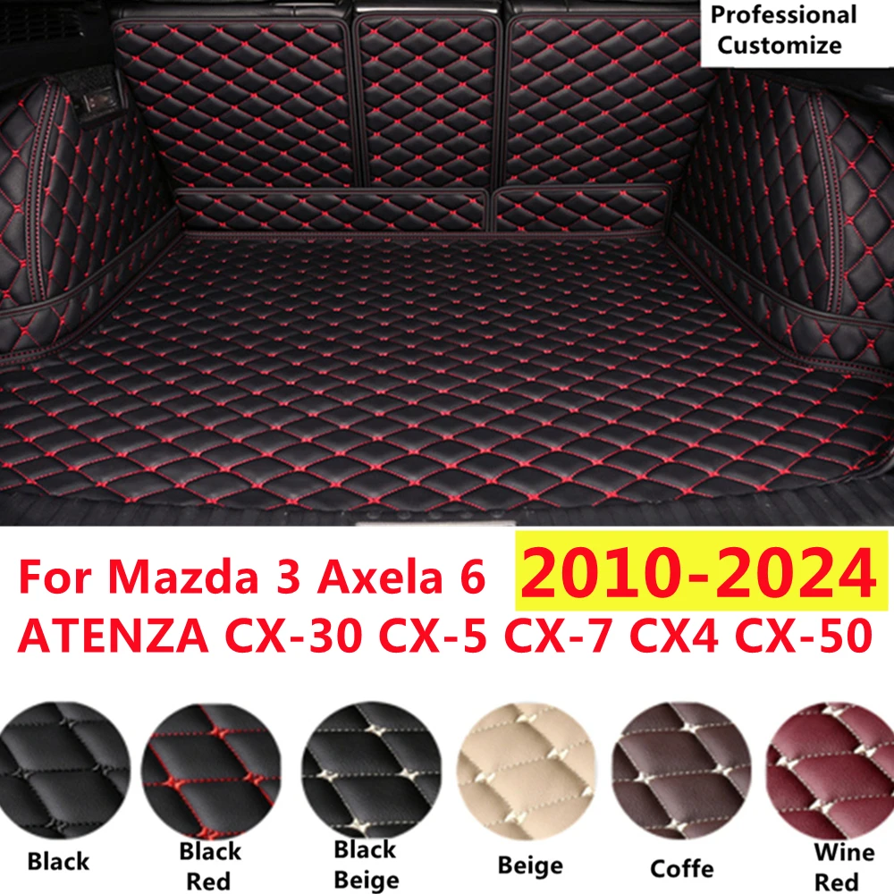 

SJ Full Set Car Trunk Mat Tail Boot Tray Liner Cargo Rear Pad Cover For Mazda 3 6 AXELA ATENZA CX-30 CX-5 CX-4 CX-7 CX-50 2024