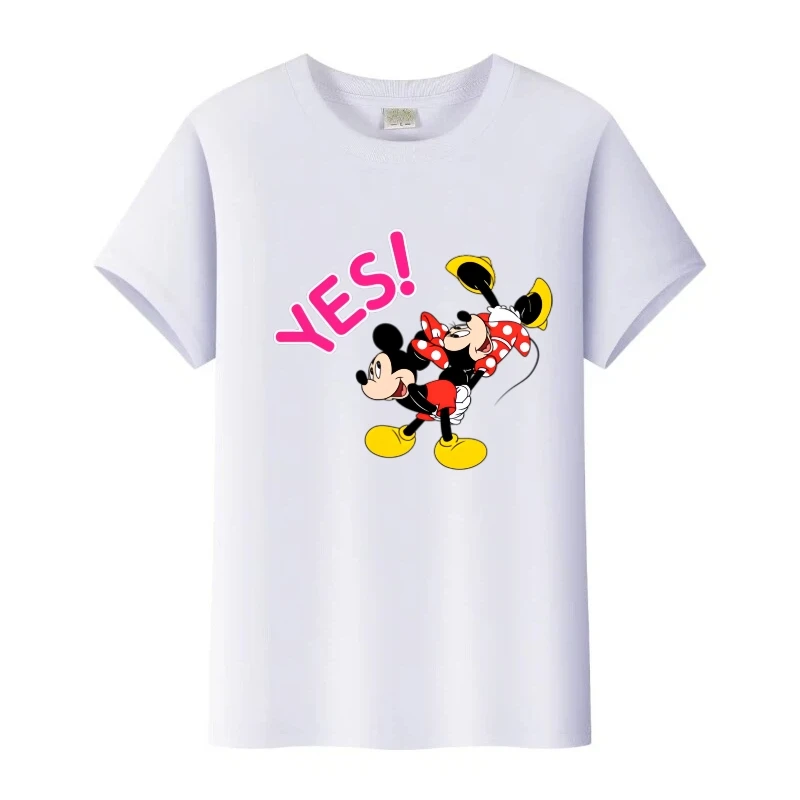أزياء ديزني ميكي ماوس شكرا لك طباعة ملابس الاطفال تي شيرت الأسرة بلايز رجل تيز Y2k زوجين بلوزة المرأة س الرقبة التي شيرت هدية #3