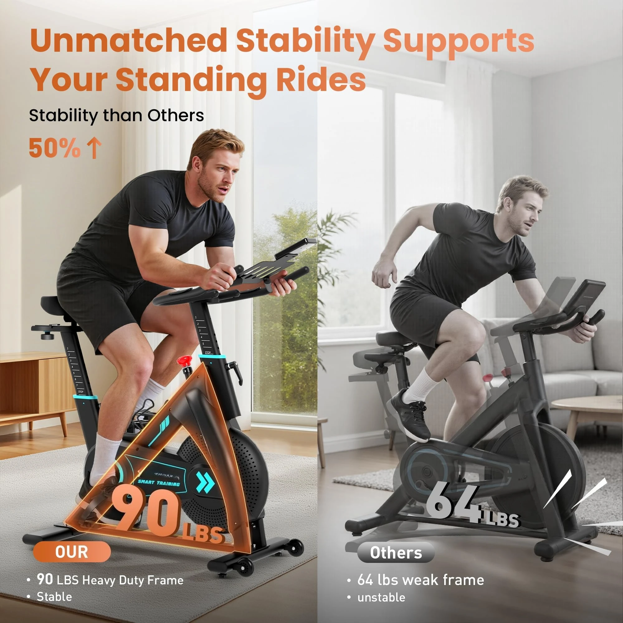 Exercise Bike, Adjustable Magnetic Stationary Bike for Home