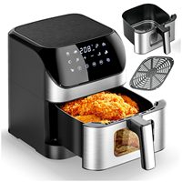 Hot Air Fryer 8L, Oil-Free Airfryer 1800W, 10 Cooking Modes, 80-200°C, Baking, Roasting, Grilling, Defrosting