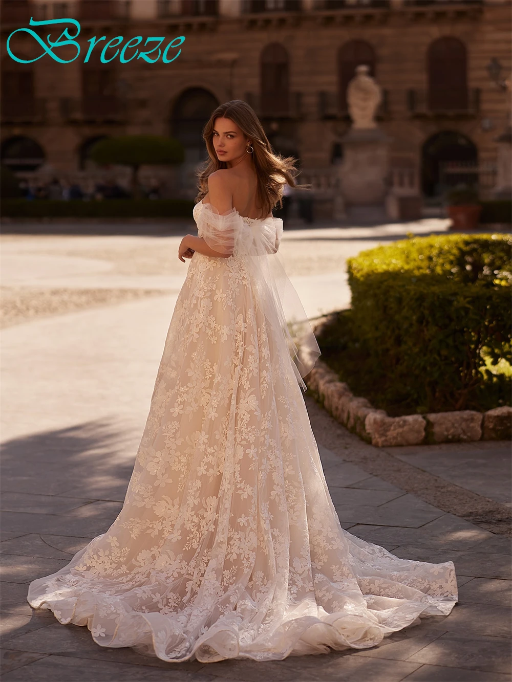 Vestido de novia de Organza de marfil suave personalizado, vestidos de novia bohemios con escote en forma de corazón y hombros descubiertos, bata de novia suave con corte en A