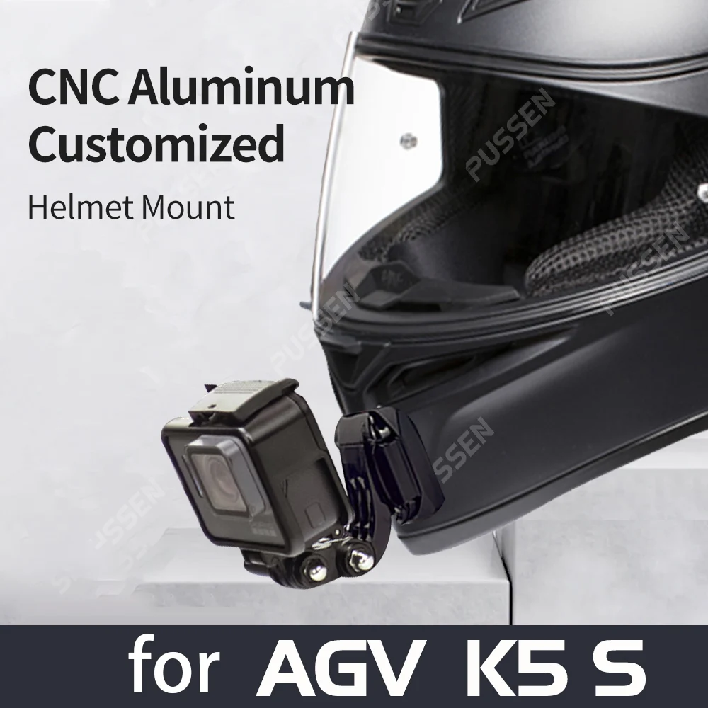 CamSteer AGV K5 K5S Helmet Custom Aluminium Chin Mount for GoPro Hero12 11 10 9 Insta360 X4 X3 Acepro DJI Action 5pro 3 4 Camera