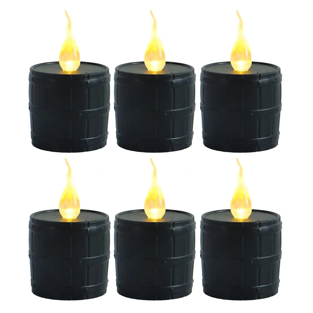 6Pcs LED Lights Flameless Flickering Lamps Tea Light Size for Halloween Christmas Birthday Party Home Decor Lights
