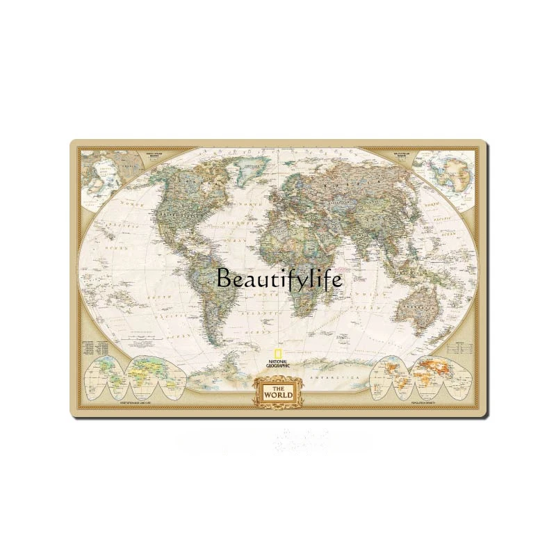 Antique English Map Waterproof European Living Room Environmental Protection Writing Desk Mat Non-Slip Mat Oversized Mouse Pad