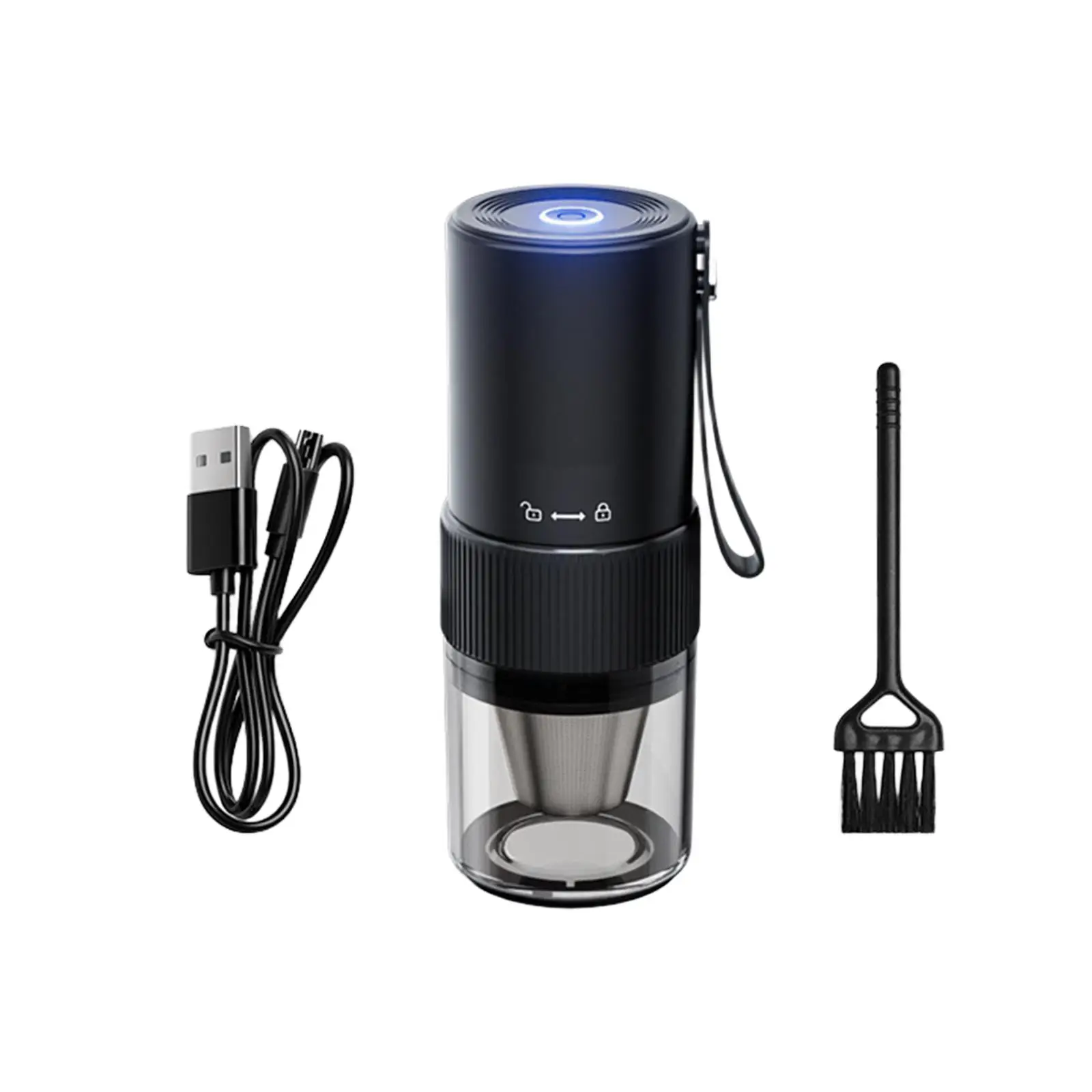 مطحنة القهوة الكهربائية USB متعددة الأغراض المهنية قابل للتعديل إعداد مطحنة القهوة للتخييم في الهواء الطلق هدية عاشق القهوة المنزلية