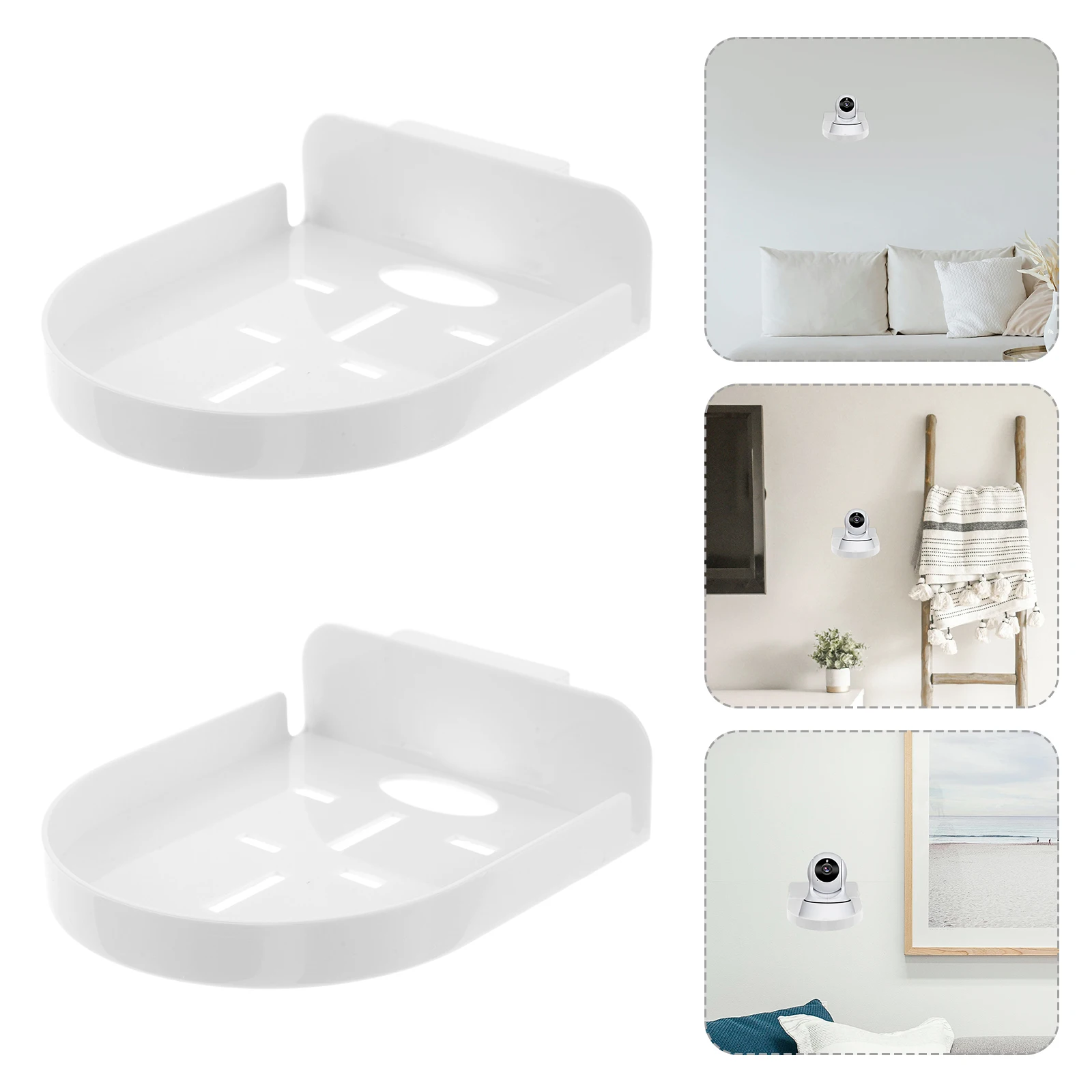 

2 Pcs Camera Bracket Mounting Indoor Hanging Shelf for Wall No Drill Monitor