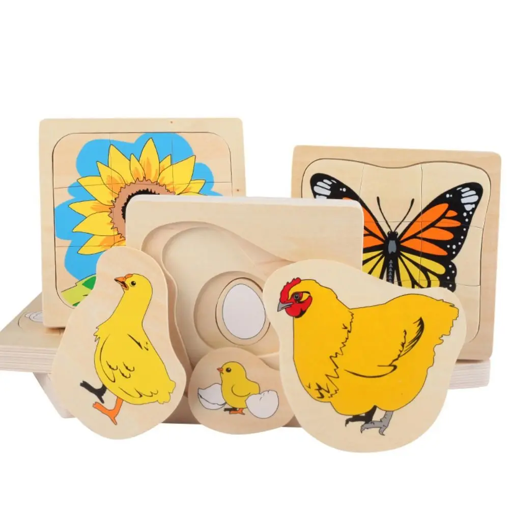 

Matching Toys Life Cycle 3D Puzzle Toy Montessori Cognitive Multi-Layer Jigsaw Challenges Animal Plant Life
