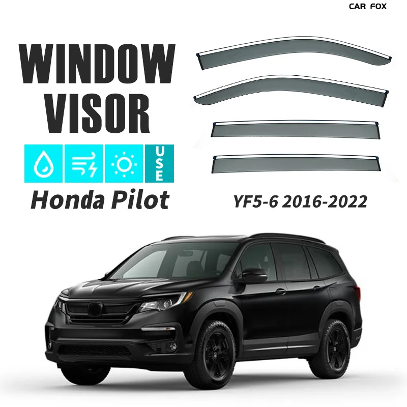 

For Honda Pilot YF5-6 2016-2022 Plastic Window Visor Vent Shades Sun Rain Deflector Guard For Honda Pilot YF5-6 2016-2022