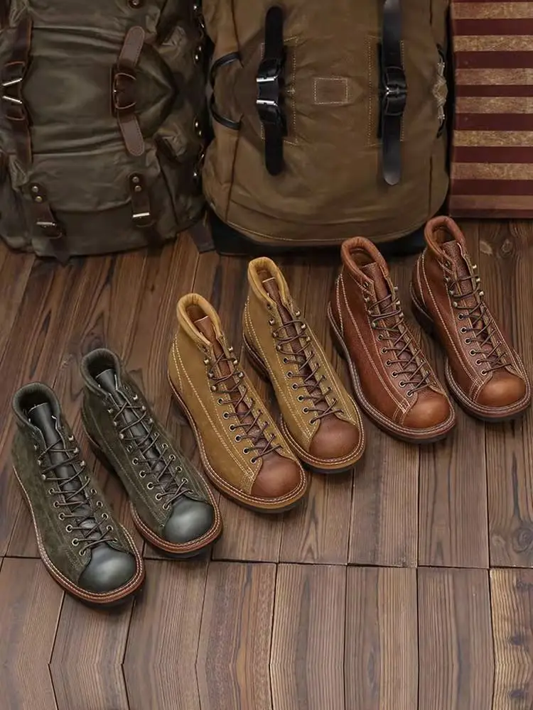 Winter Waterproof Platform Mens Boots Brand Designer Lace Rubber Biker Ankle Boots Mens Leather Safety Work Mens Shoes