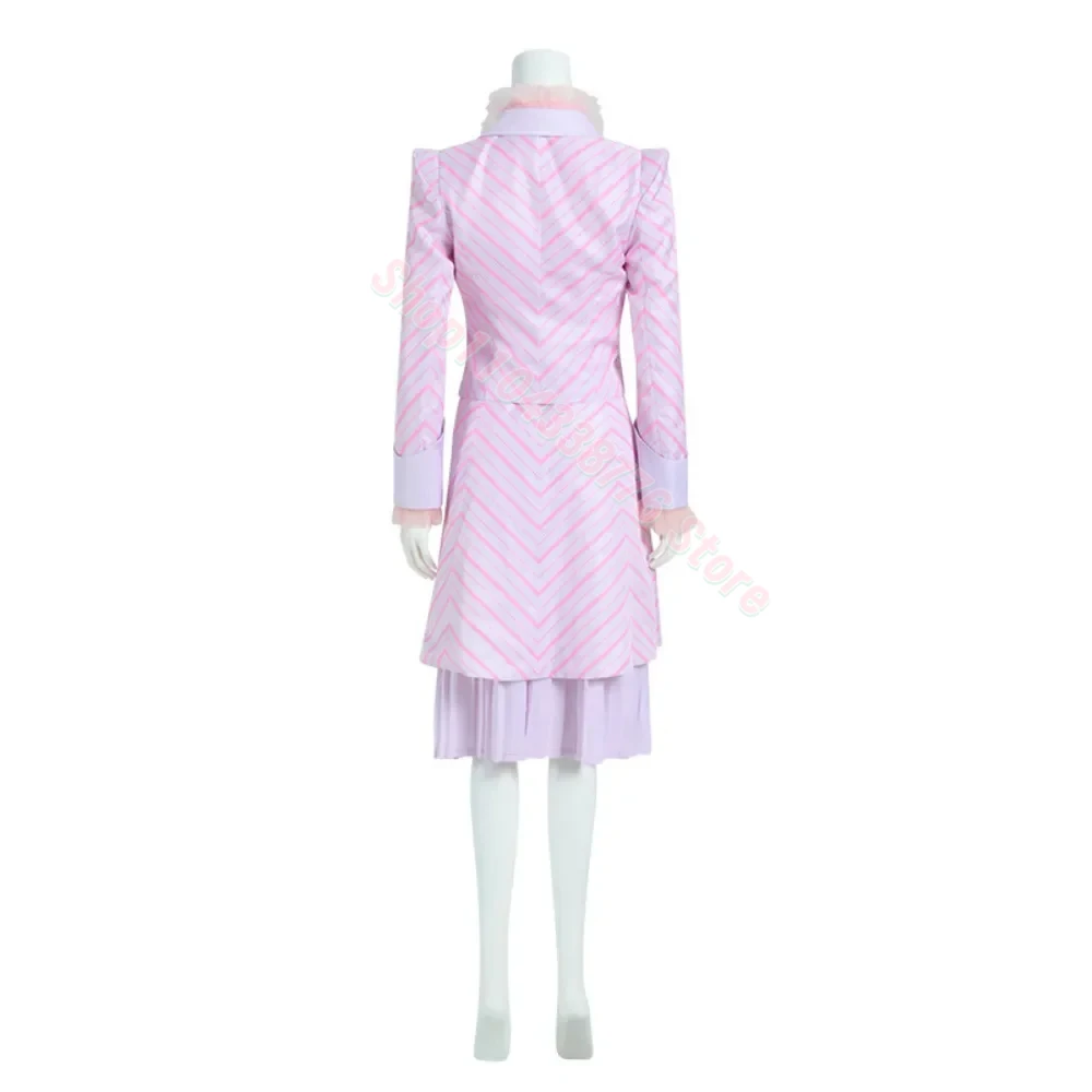 Movie Wicked Cosplay Costume Full Sets Pink Coat Skirt Uniform for Women Halloween Carnival Party Performance Clothes Roleplay
