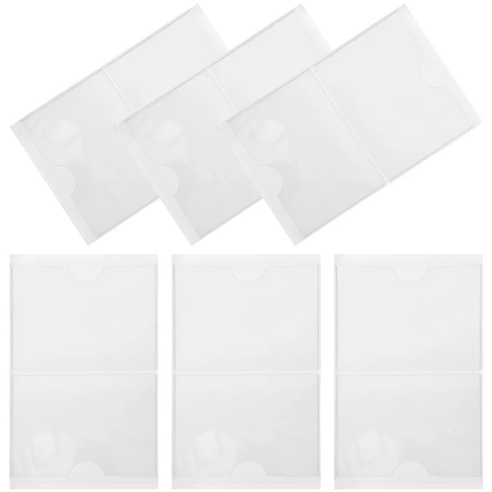

12Pcs Self-Adhesive Transparent PVC Card Holders Label Pouches for Index Cards Shipping Box Stickers Warehouse Label Protectors