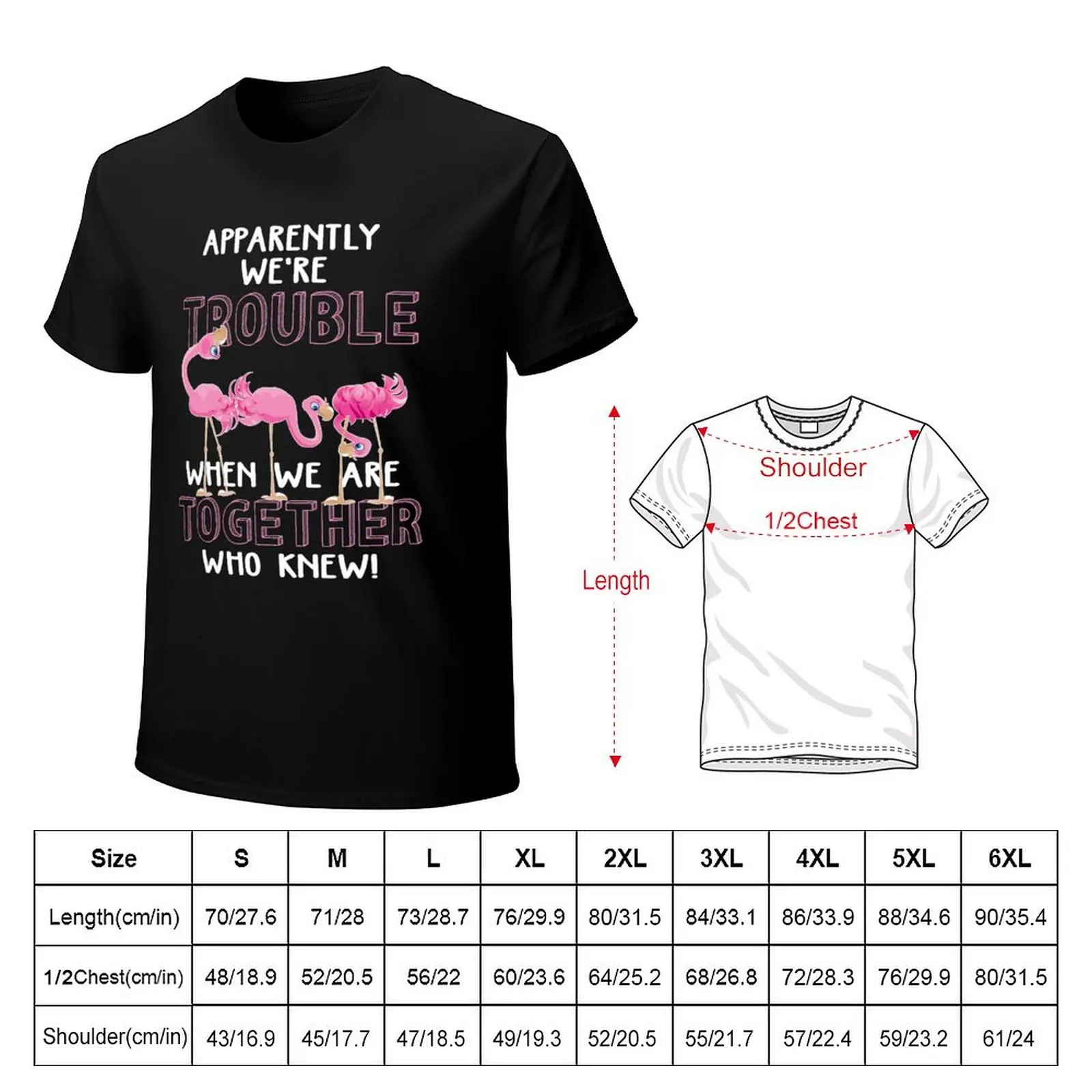 Apparently We're Trouble When We Are Together Flamingo Tee shirt T-Shirt t shirts for man pack white T-Shirt