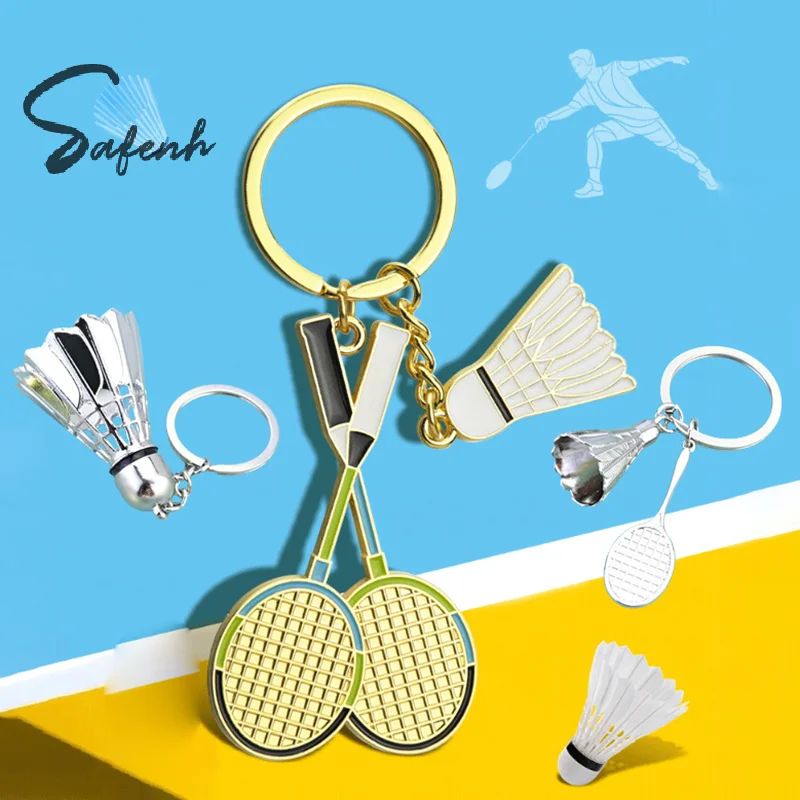 Multi-styles Creative Badminton Racket Pendant Keychain Mini Shuttlecock Sports Keyring Backpack Car Key Ring Key Holder Gift