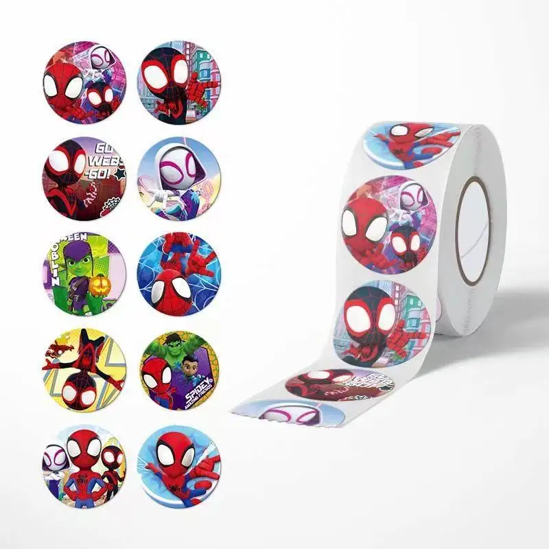 500Pcs/Roll Cartoon Stickers Action Figures Stationery Paster Classic Toys Water Cup Notebook DIY Decor Sealing Stickers Gifts