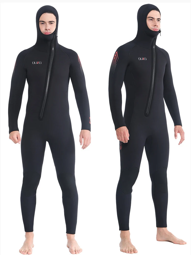 Wetsuits Men's Ultra Stretch 7mm Neoprene Wetsuit, Winter Warm Front Zip Full Body Diving Suit for Snorkeling Scuba Diving Swim