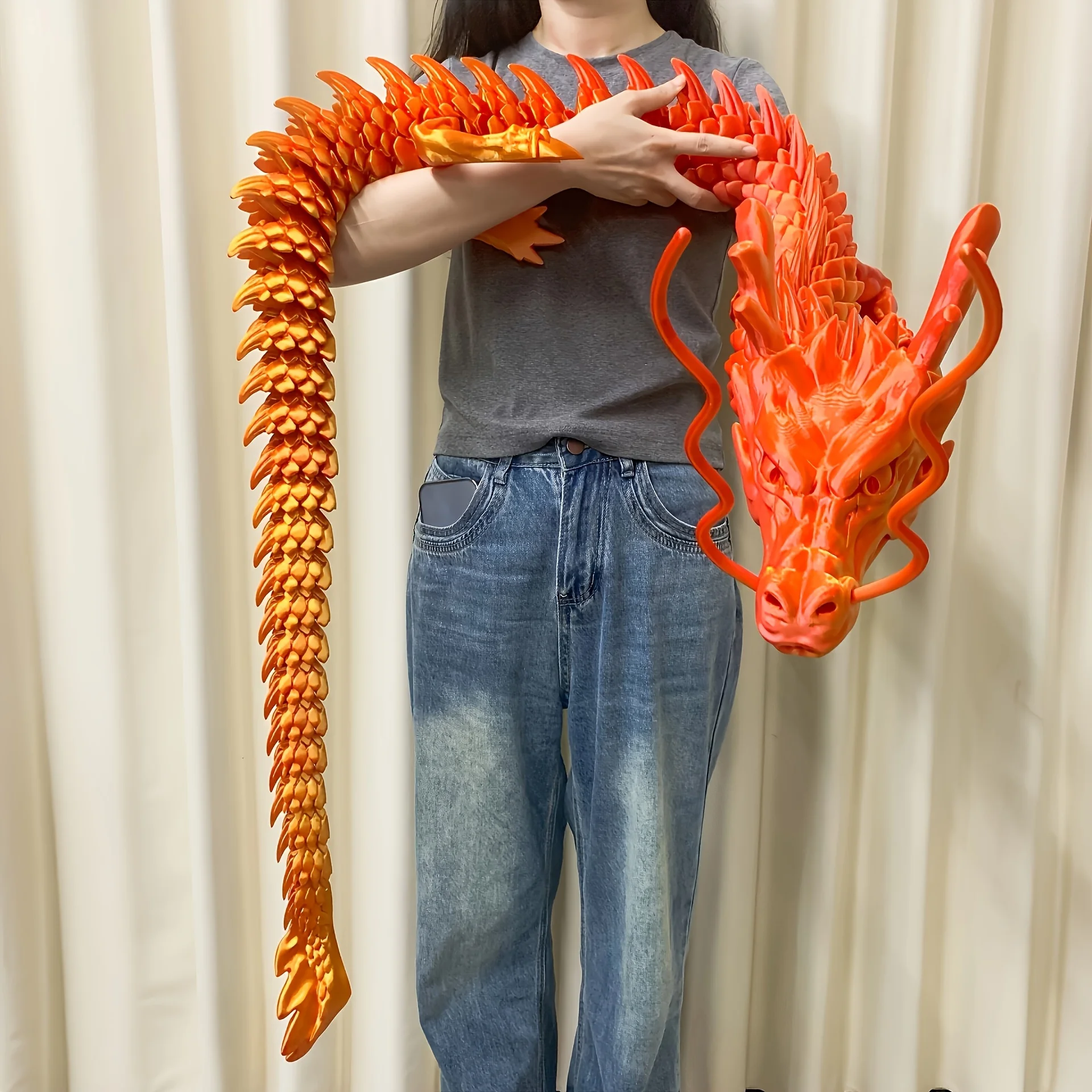 

Creativity 3D Printing Chinese Loong Decorations Giant Dragon Cross Border Colorful Crystal Dragon Dragon Giant Movable Figurine