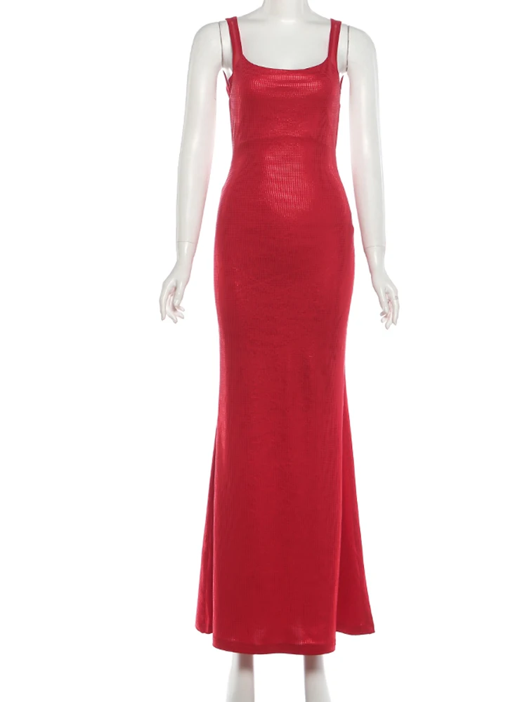 Kliou Glänzende Pailletten Langes Kleid Frau Low-Neck Backless Ärmellose Dünne Pfirsich Hüfte Valentinstag Party Sexy Elegante Vestidos