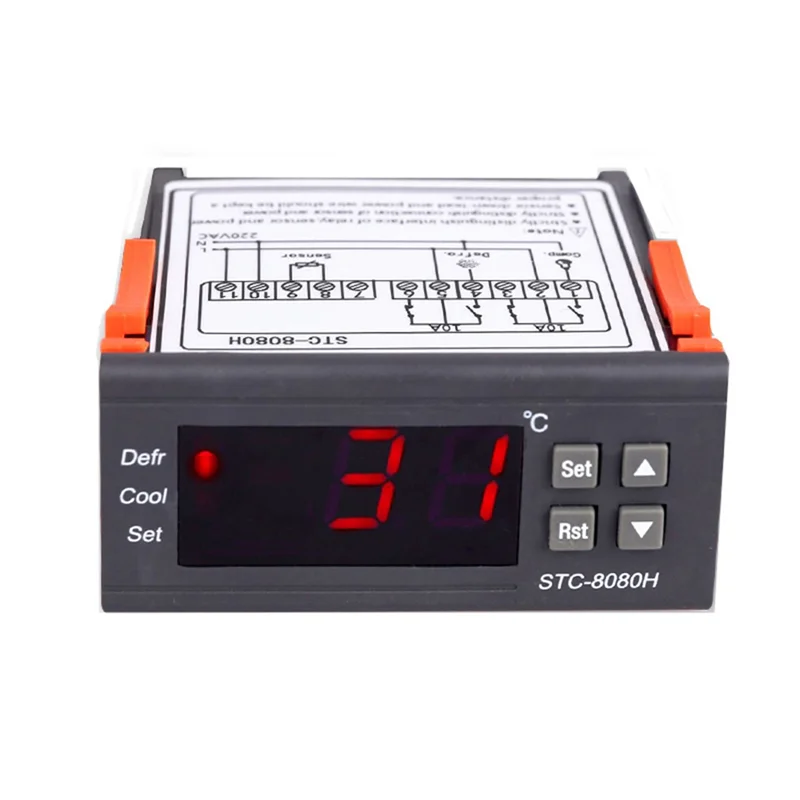 A14M STC-8080H متحكم في درجة الحرارة الثلاجة ترموستات شاشة ديجيتال الحواسيب الصغيرة ABS 1Set