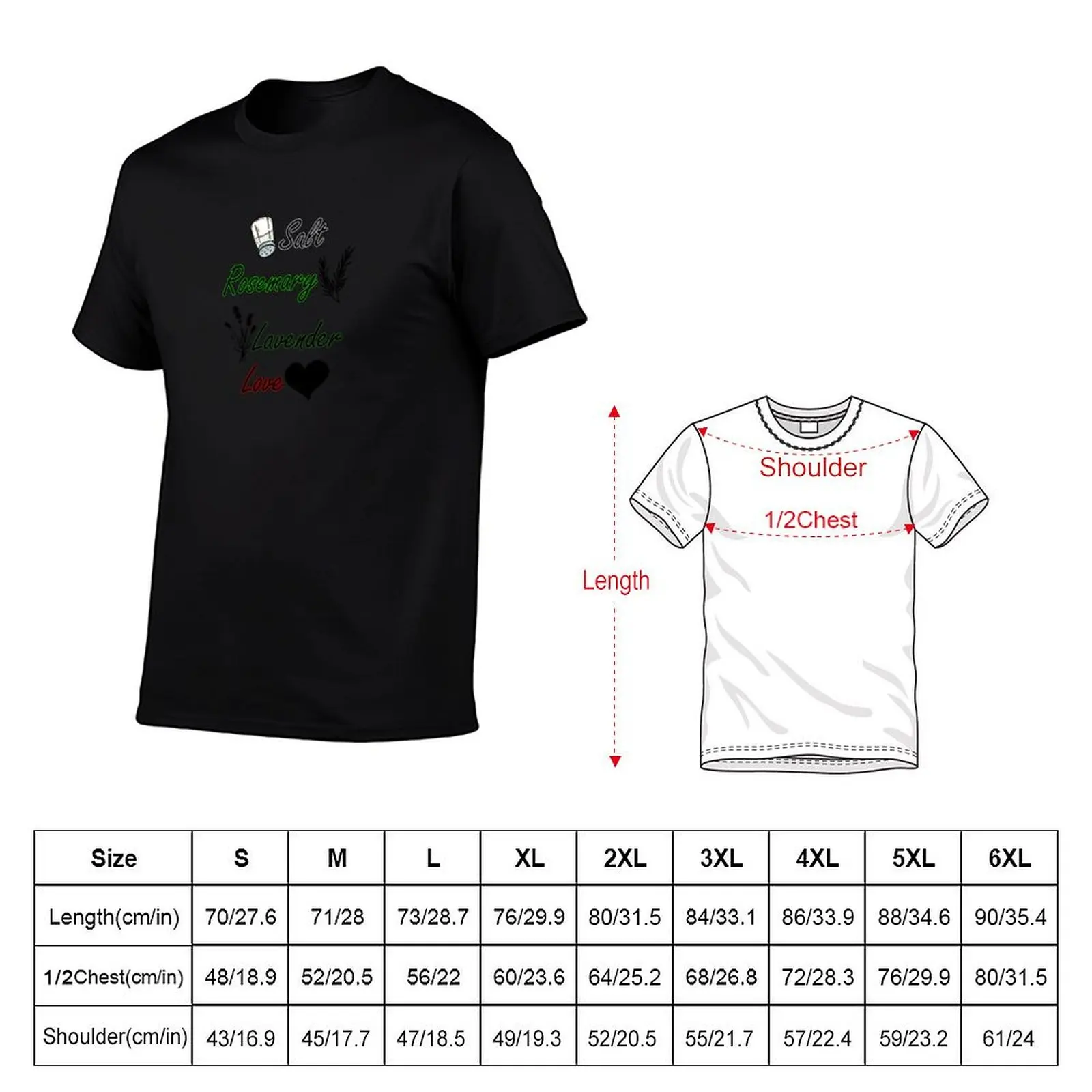 Salt rosemary lavender love, Practical Magic T-Shirt plain sweat korean fashion Men's t shirts