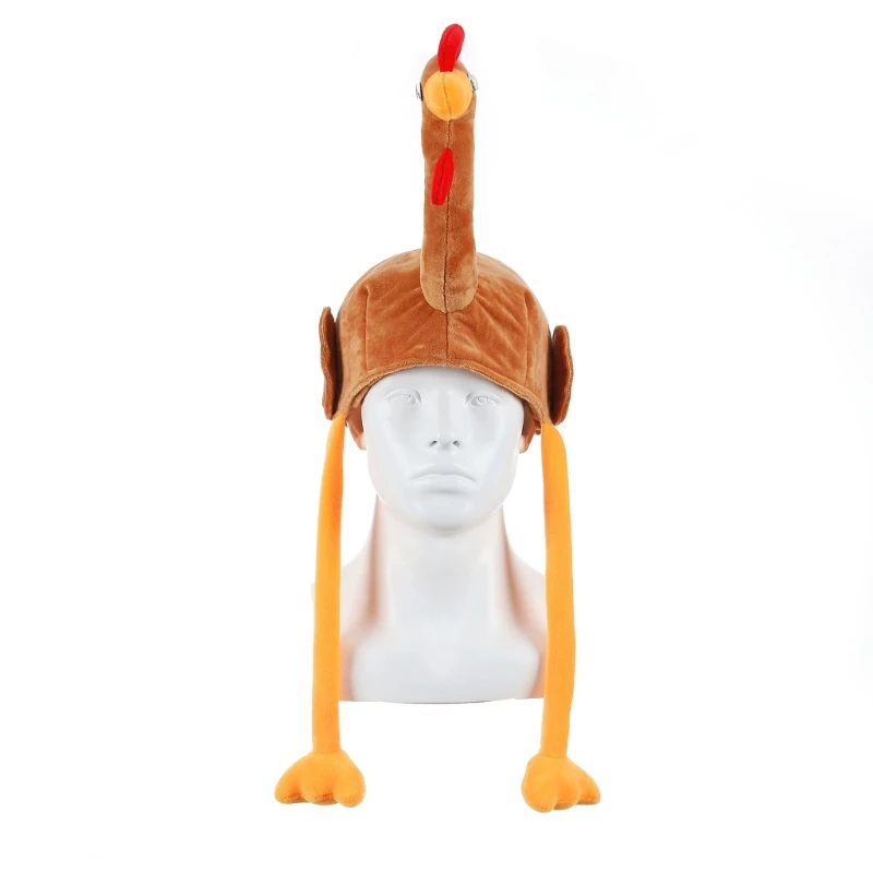Plush Turkey Thanksgiving Turkey Hat Novelty Cooked Chicken Costume Dress Up