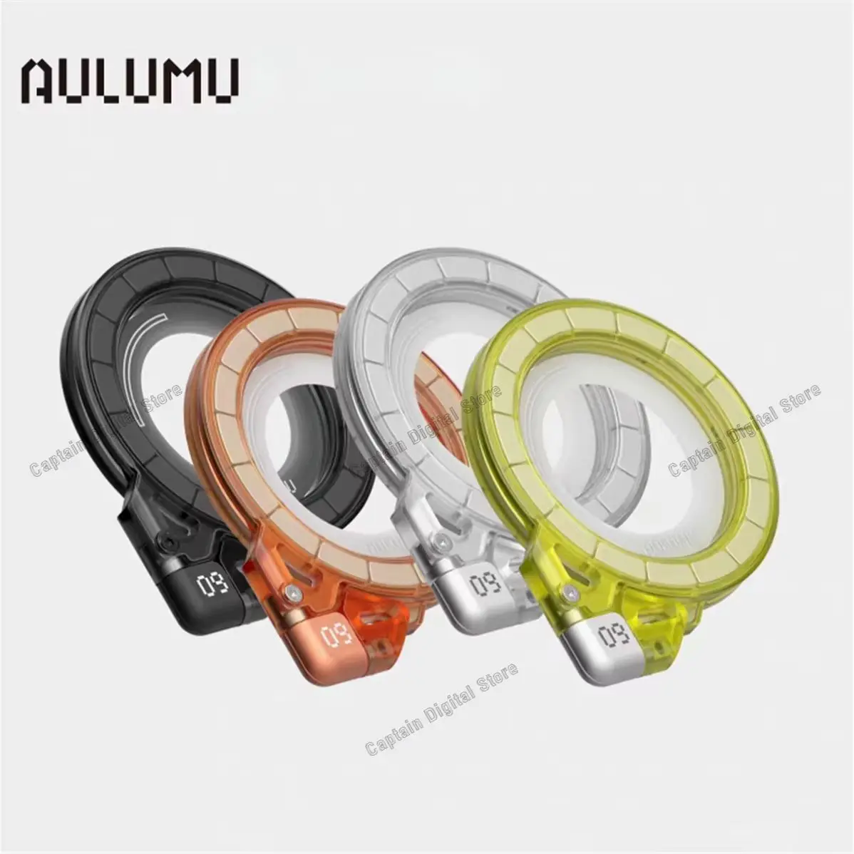 Aulumu G09 Ghost Transparente Infinito 360 °   Suporte Magnético Rotativo MagSafe em Liga de Alumínio Estável com Fixação Dupla Face para iPhone
