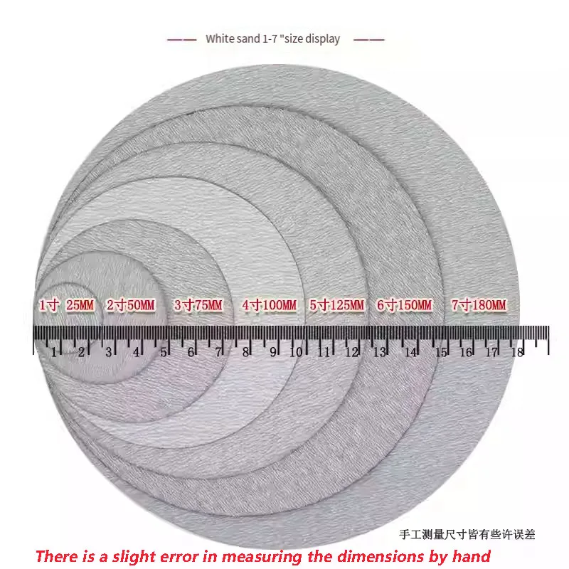 80~180PCS 1Inch 25mm Sanding Discs Hook & Loop White Dry Grinding Sandpaper 60 to 10000 Grit for Polishing Grinding