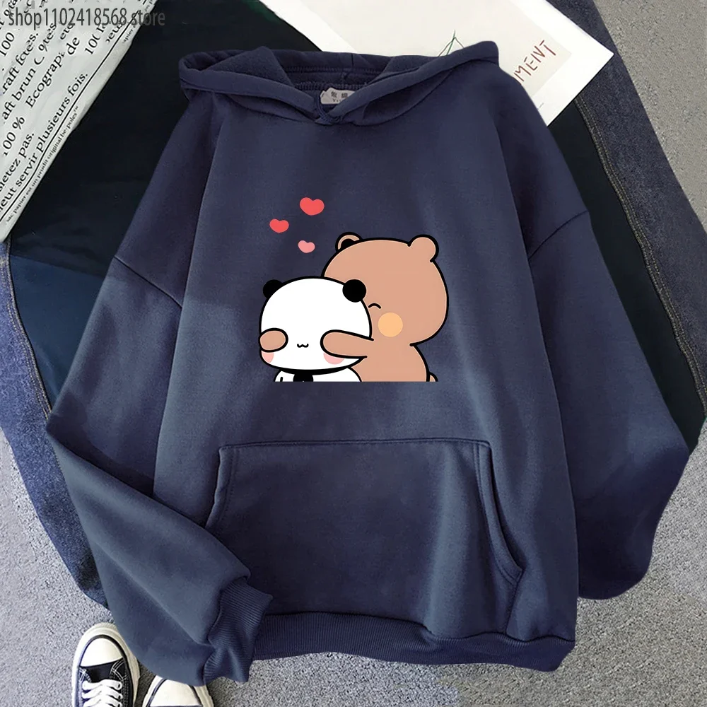 Panda Bear Hoodies Cartoon  Bubu Dudu Graphic Sweatshirt Women Clothes Long Sleeve Pullover Girls Hoodie Men Kawaii Y2k Sudadera